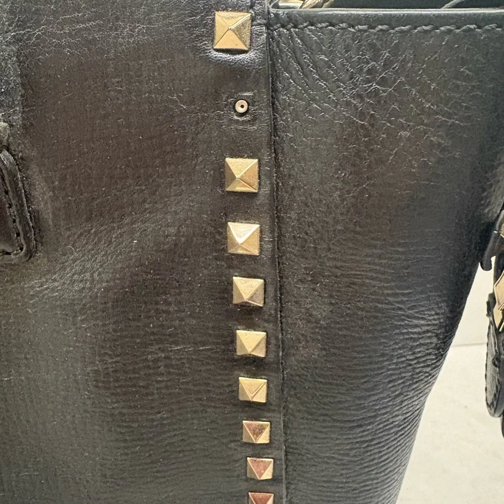 Valentino Garavani Black Tote with Gold Studs - Picture 3 of 12